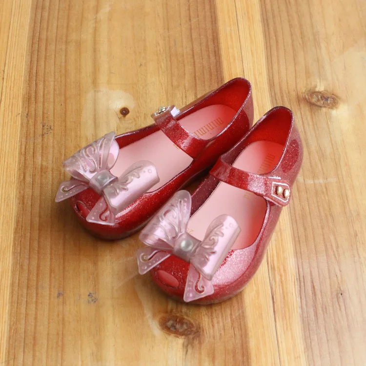 Mini Melissa Girl Sandals 2018 New Hollow Bow Baby Jelly Non-slip Beach Shoes Toddler Princess 13-15.5CM | Детская одежда и обувь