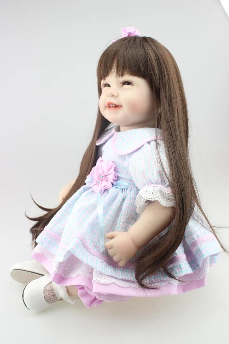 NPK 22 дюймов улыбка 55 см силиконовая кукла одежда средства ухода за кожей Reborn Baby