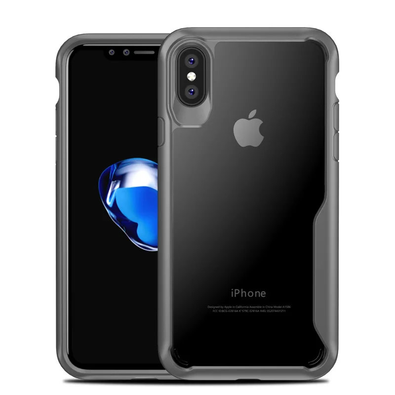 Gray Сверхпрочный противоударный защитный чехол для iPhone XS Max XR XS X 7 8 Plus, усиленный акриловый чехол TP Для iPhone 11 Pro Max 11 Pro 11 - Цвет: Gray