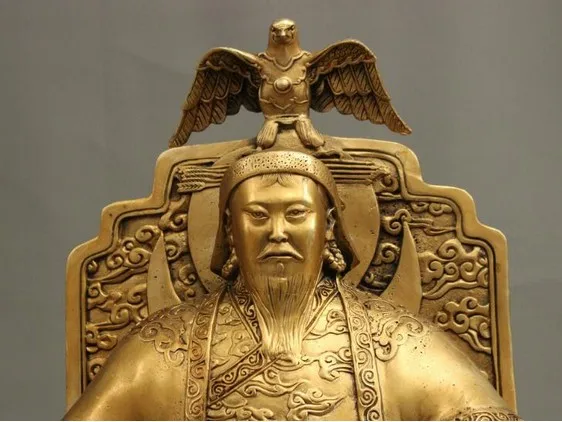 YM 312 16 дюймов китайская планшетория с зелеными звеньями King Tercel Genghis Khan статуя