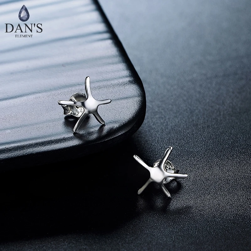 Женские гладкие серьги DAN'S ELEMENT из 100% стерлингового серебра 925 пробы в форме