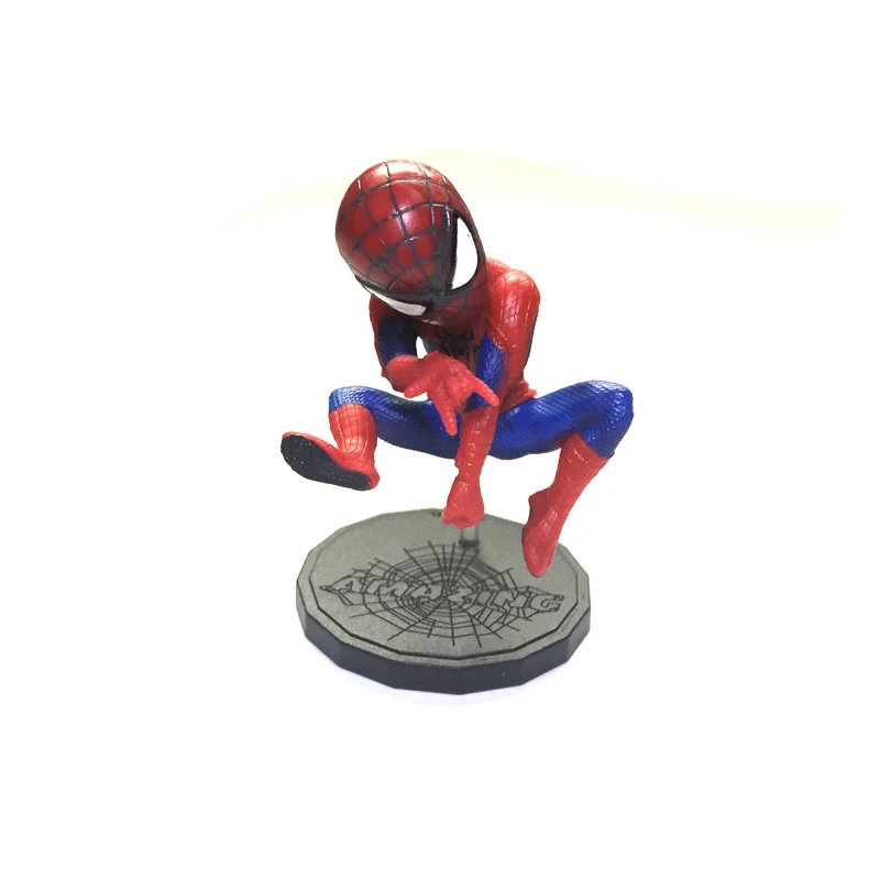 6pcs/lot 8cm Marvel the avengers Amazing Spiderman creator black Spider Man PVC Action Figure Collectible Model Toy Gift | Игрушки и
