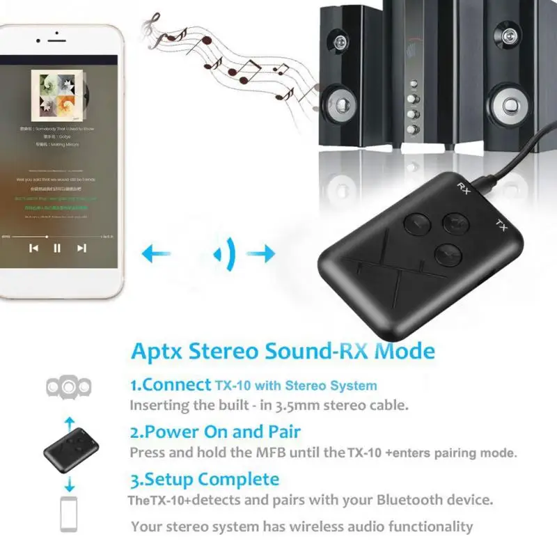 2в1 Bluetooth передатчик приемник 3,5 мм Беспроводная стерео Музыка Аудио кабельный ключ доступа Bluetooth V4.2 адаптер для ТВ DVD Mp3 PC
