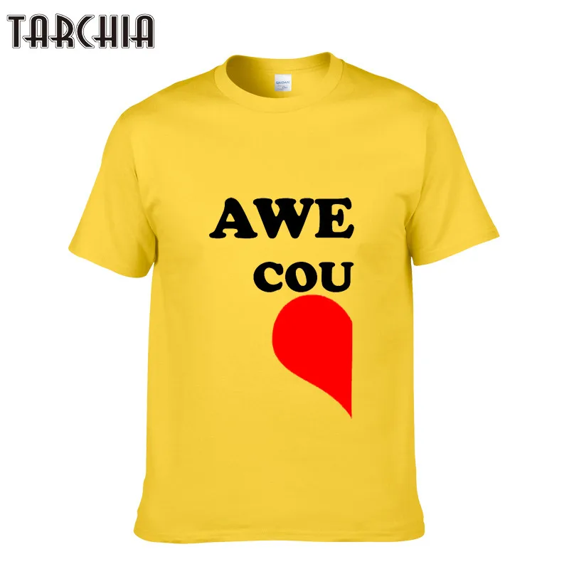 TARCHIA мужские футболки AWE COU Men'S с коротким рукавом и круглым вырезом летние топы