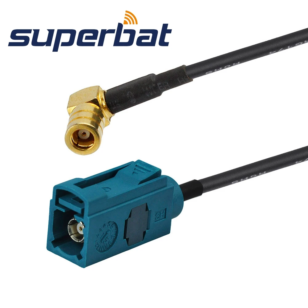 

Superbat Car DAB+ Satellite Radio Pigtail Cable Fakra Z Neutral Coding Female to SMB Male Right Angle RG174 15cm