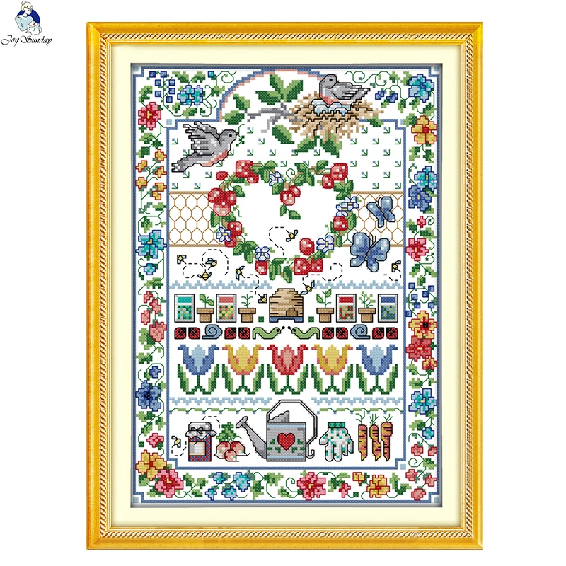 Набор для вышивки крестиком JoySunday фрукты любовь птица цветочный горшок 14CT11CT