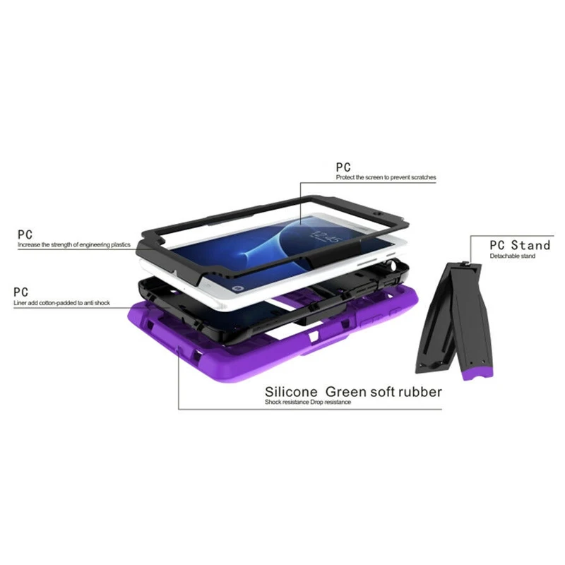 Для Samsung T580 T585 Tab A 10 1 чехол для улицы сверхпрочный армированный силиконовый ПК с
