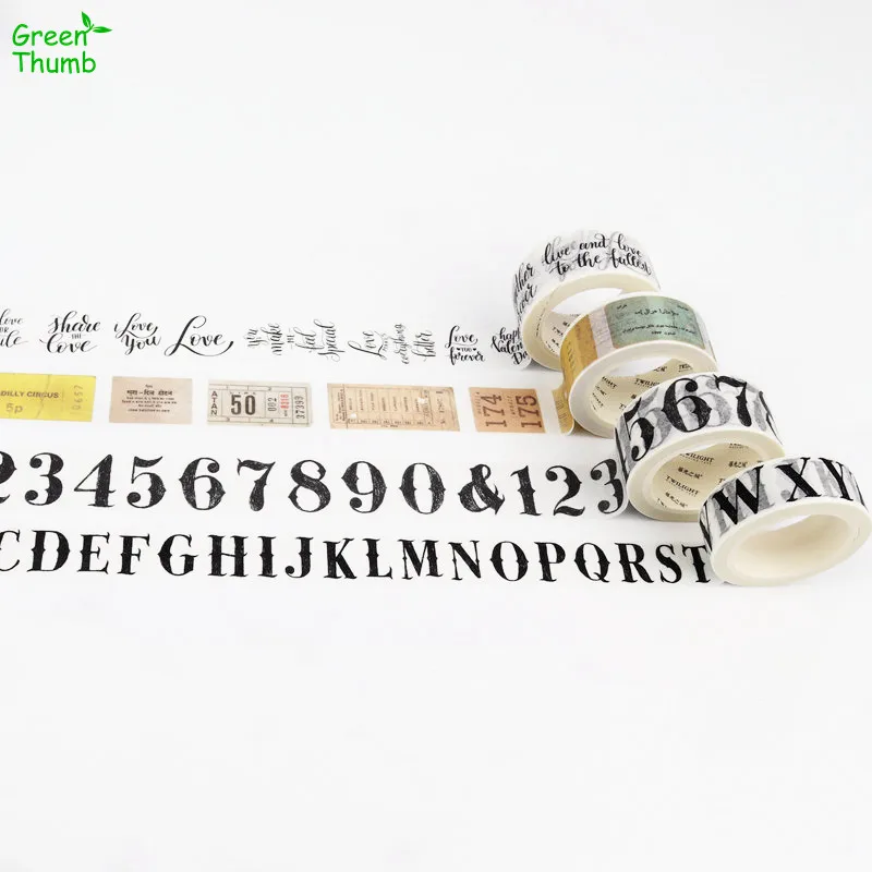 2 шт. 8 м васи лента письмо цифровой ретро почтовый знак красочная Лента Сделай Сам