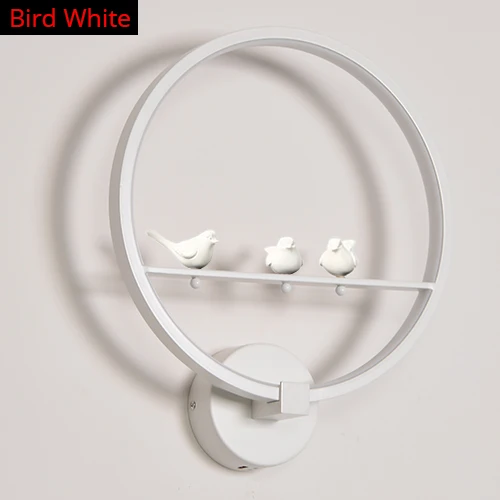 Bird White Светодиодный настенный светильник с регулируемой яркостью, сегмент 2,4 г, Радиочастотный пульт дистанционного управления, современный настенный светильник для спальни, гостиной, с птицами, лампа «Ангел», алюминиевые светильники - Цвет абажура: Bird White