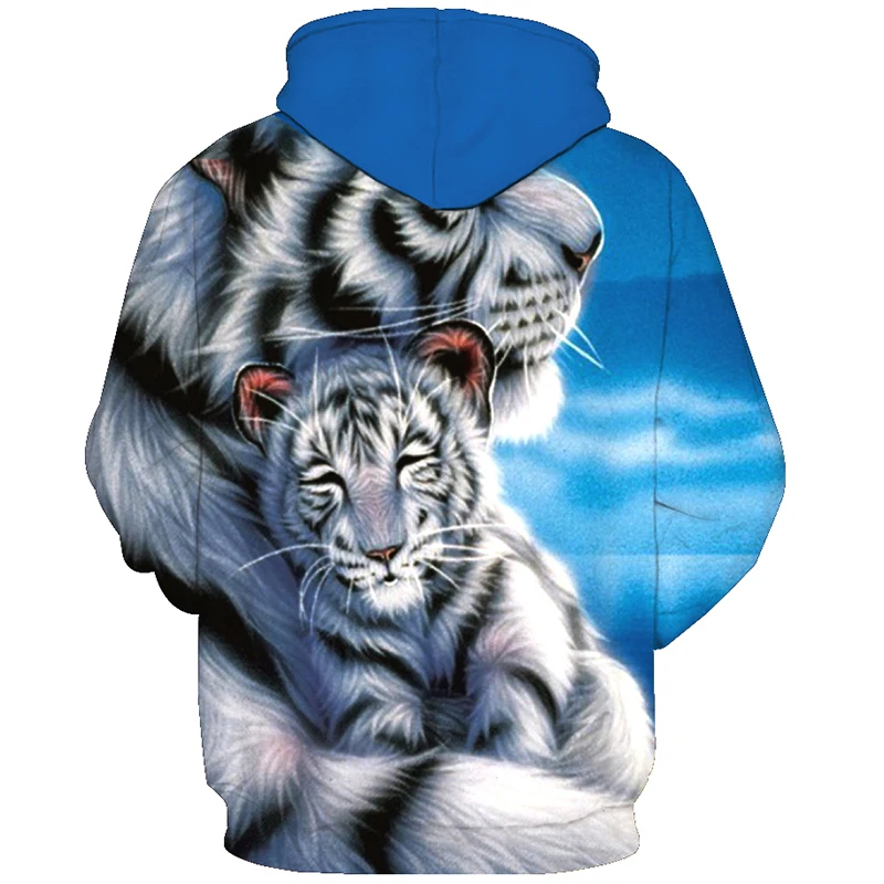 Худи мужское с 3D принтом Белых Тигров в стиле Харадзюку|sweatshirt men|3d hoodiesfashion hoodie |