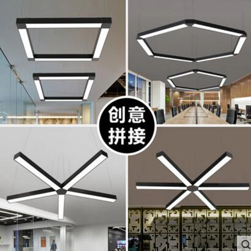 

LED strip lights office lights creative personality stitching studio gym lighting chandeliers LED office lighting fixture led