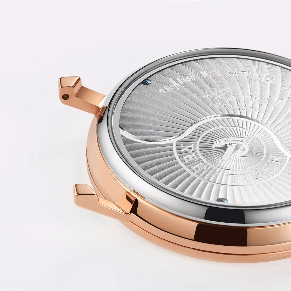 

New Reef Tiger/RT Luxury Gear Quartz Watches for Men Rose Gold Skeleton Watches Genuine Leather Strap RGA1958