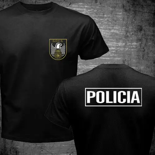 Испания Национальной Полиции Футболки Спецназ SWAT ГЕО ИДЕТ Логотип Policia camisetas hombre
