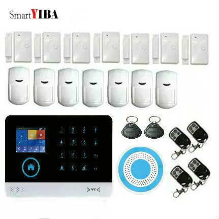 

SmartYIBA IP Camera WIFI GSM GPRS House Burglar Intruder Alarm System Support Android IOS APP Control Wireless Strobe Siren