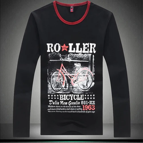 new 2015 summer 100% quality cotton t-shirts men fashion o-neck long sleeve tee shirts casual men's clothing free shipping | Мужская