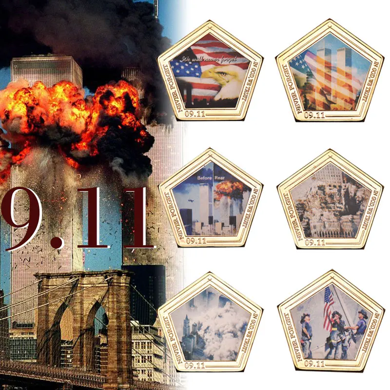 WR 6 шт. качественные позолоченные монеты США 911 металлические монеты для коллекции памятные монеты на День отца Деловой Подарок