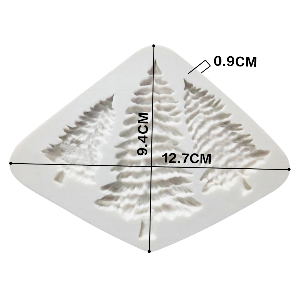 1Pc 3 Grids Tree Silicone Fondant Mold Cake Decorating Tool Chocolate Molds Cupcake Sugarcraft Candy Cookie Mould Baking Tools | Дом и сад