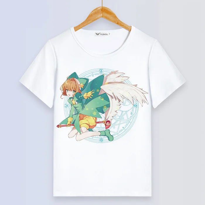 Cardcaptor Sakura, женская футболка Kawaii, короткий рукав, летняя, Femme, футболка, Harajuku, свободные топы, пара, одежда для девочек, милые пальто - Цвет: 24