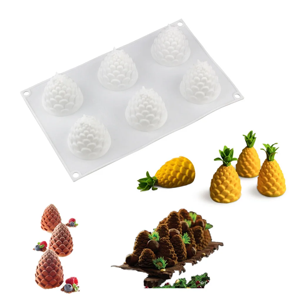 

Diy Creative 3D Pineapple Shape Silicone Mould Baking Cake Tools Ice Cream Mousse Ice Silicone Chocolate Mold Kitchen Bakeware