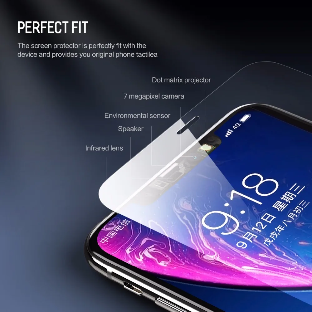 Закаленное стекло Rock 0,26 мм для iPhone Xs Max XR, защита экрана, полное покрытие, Защитное стекло для iPhone 5,8/6,1/6,5 дюймов