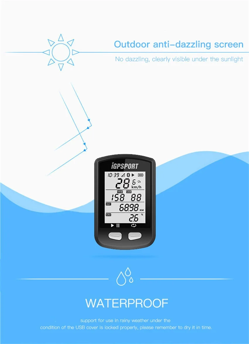 I gps порт велосипед беспроводной секундомер gps велосипедный компьютер велосипедный одометр с датчиком частоты сердечных сокращений/скорости и каденции/Переднее Крепление