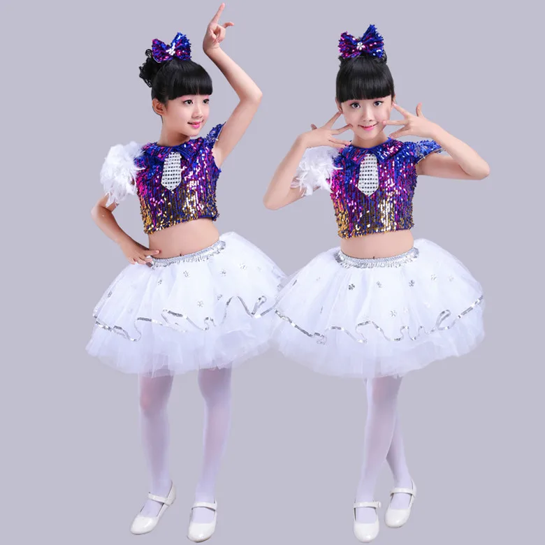 

New girls performing costumes, children's dance, stage performances, princess dresses, skirts, modern dance, jazz dance