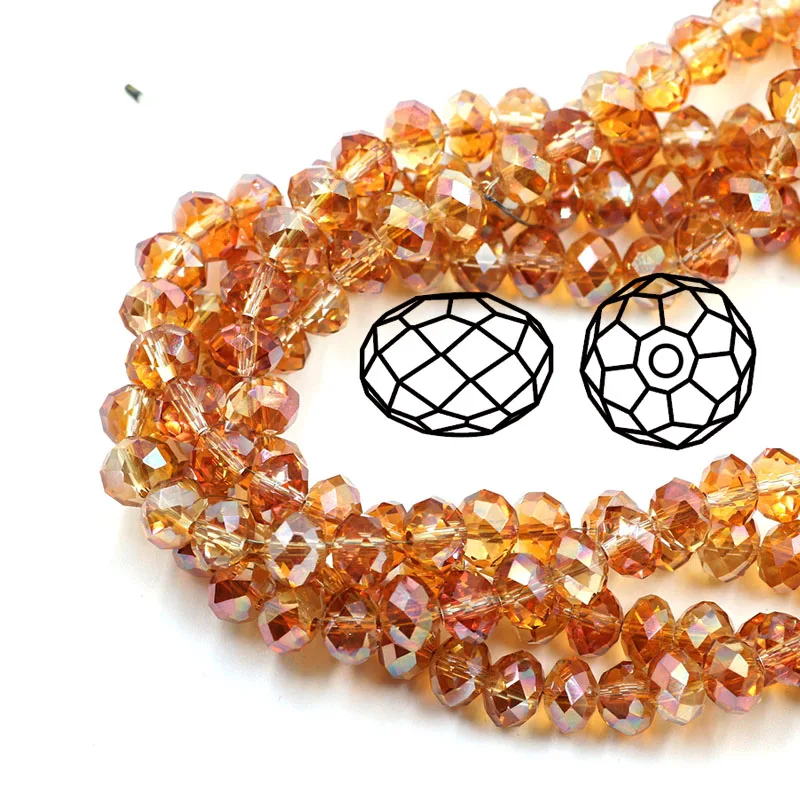 

ZHUBI Wholesale Plating Glass Round Beads DIY 2/3/4mm Rondelle Faceted Crystal Loose Beading Crystals Jewelry Supplier Making