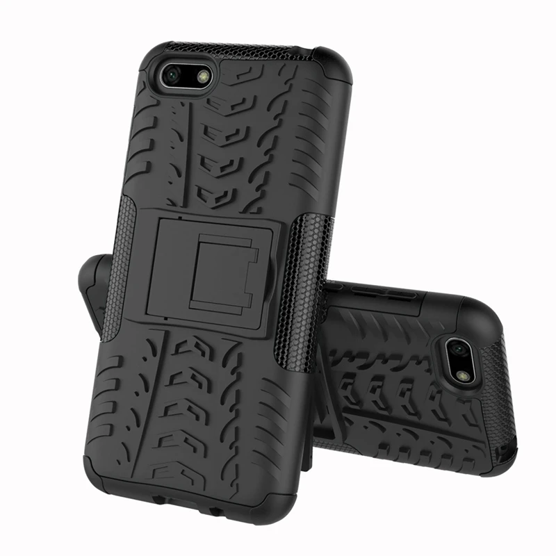 Black Для huawei Y5 Prime DRA-LX2 Y5 Lite DRA-LX5 Y 5 DRA-L21 чехол сверхмощный бронированный из твердого пластика Мягкий силиконовый чехол-подставка - Цвет: Black