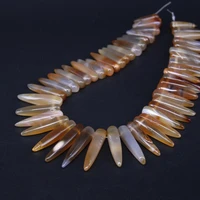 15 5strand polished natural brown agates top drilled point pendant beadsraw gems stone stick spike graduated necklace beads