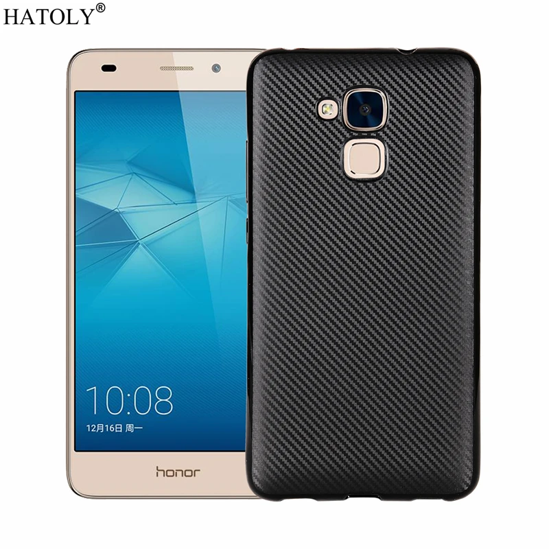 Чехол HATOLY для Huawei Honor 7 Lite 5 2 дюйма 5C Ультратонкий Мягкий ТПУ чехол из углеродного