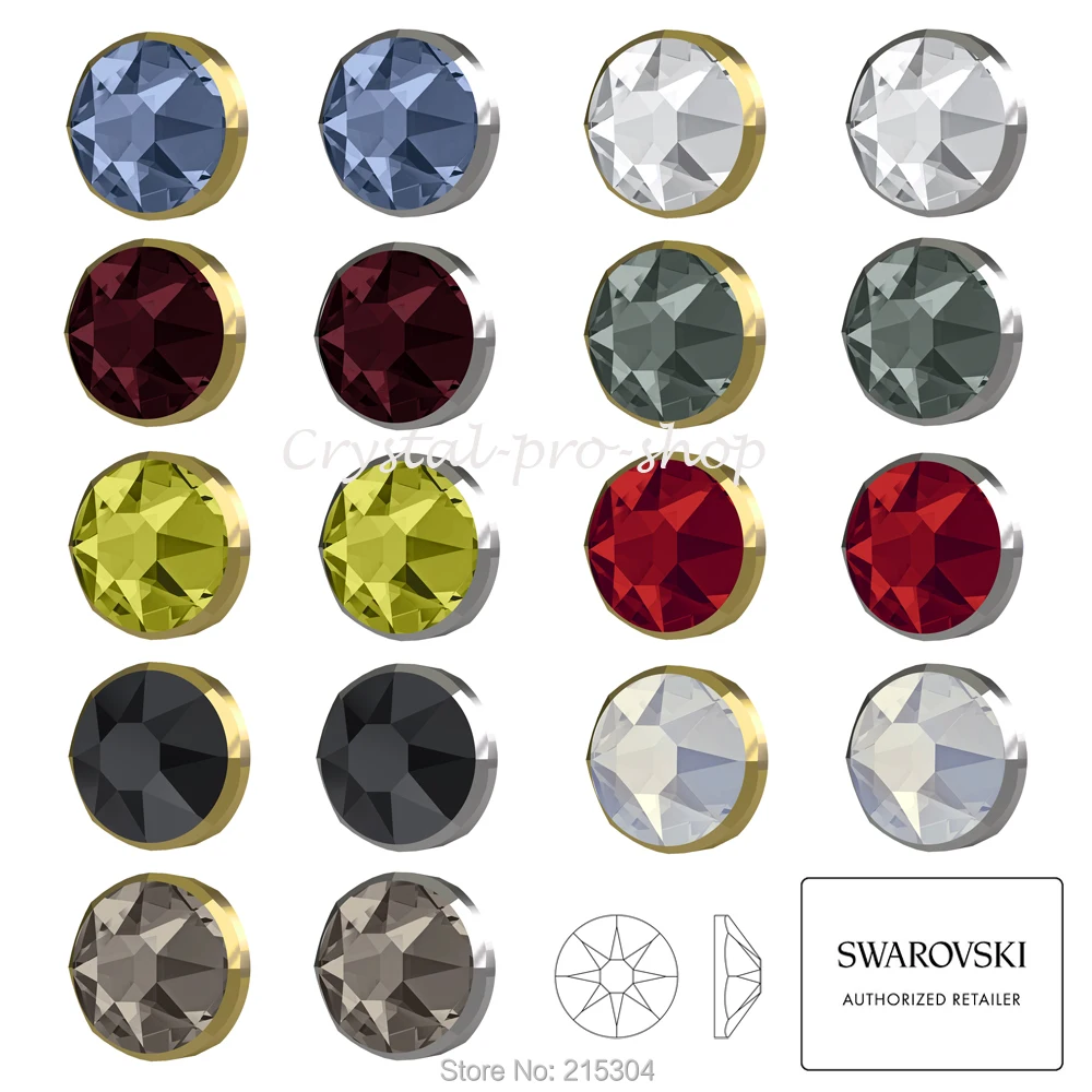 Новинка 2019 20 элементов Swarovski Rimmed 2088/I белый опал свет хром (без горячей фиксации)