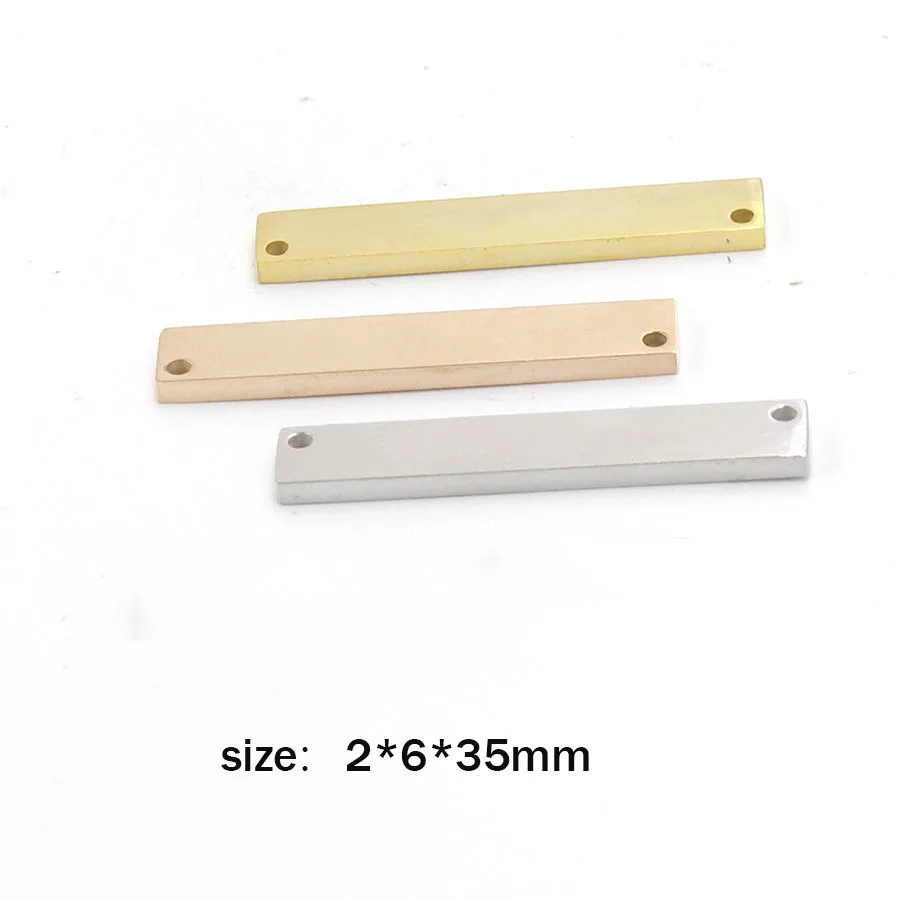 100% нержавеющая сталь пустой бар кулон прямоугольник металлический тег разъем