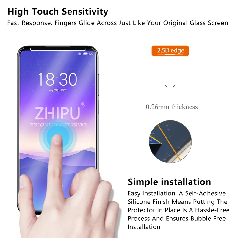 Закаленное стекло для Meizu 16XS 2 шт. защита экрана 2.5D 9H Премиум защитная