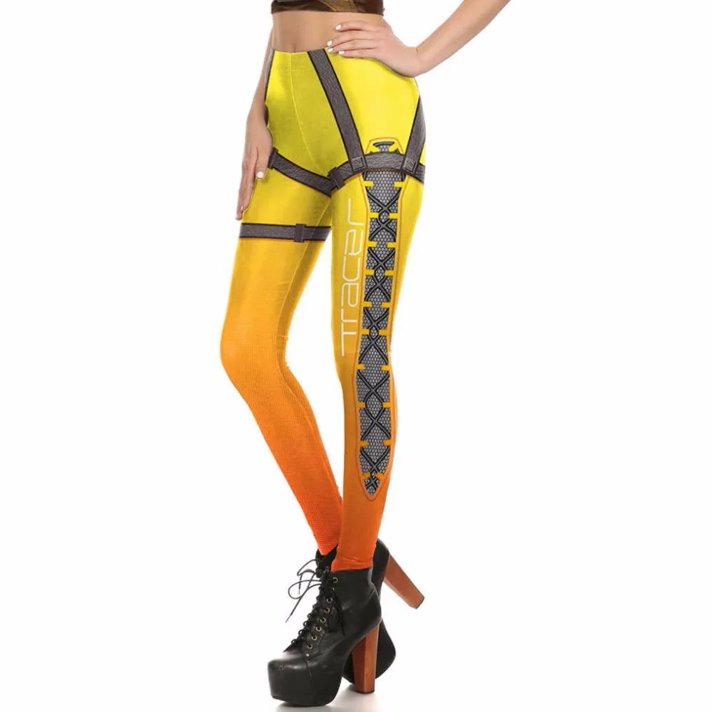 

Game OW costume Tracer Women Cosplay Tops and Pants (Sell By Separate) sexy anime clothing costume comfortable legging tights