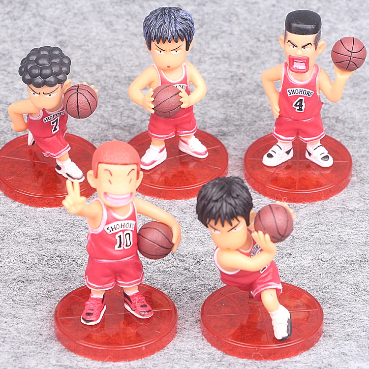 5 шт./лот 8 см Slam Dunk фигурки японского аниме Рисунок баскетбол игрушки Sakuragi Hanamichi ПВХ мультфильм рисунок подарок для детей