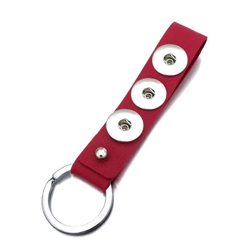 rose red B Мода 035 брелки из искусственной кожи подходят 18 мм кнопки брелок ювелирные изделия для мужчин и женщин брелоки яркие цвета брелоки - Цвет: rose red B