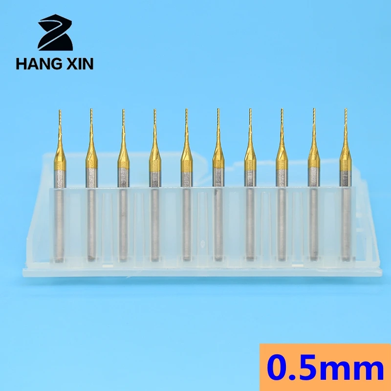 

0.5mm 0.6mm 0.7mm titanium coated carbide end mill 10PCS engraving tool CNC milling cutter for CNC router wood tool
