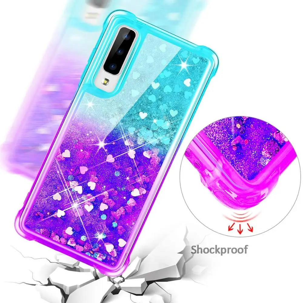Чехол для Samsung Galaxy A7 A9 2018 чехол градиент зыбучий песок Блестящий Мягкий