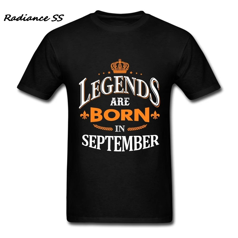Повседневная мужская футболка с принтом Legends Are Born in September крутая Мужская коротким