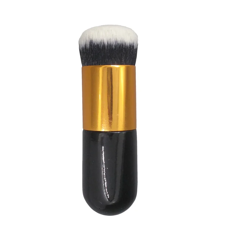 Gold Black Bittb 1 шт., плоская основа, кисти для макияжа, румяна, буферная пудра, кисти для макияжа, красота, Праймер, кабуки, контурные кисти, инструменты - Handle Color: Gold Black