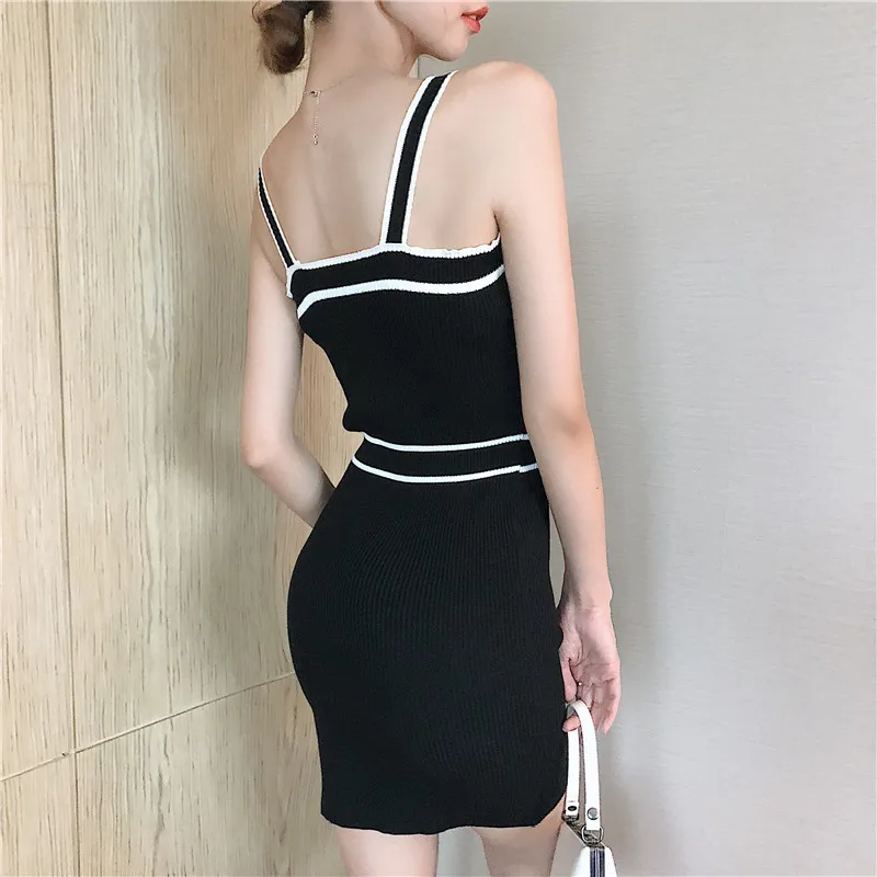 Сексуальное облегающее мини вязаное платье 2018 новое летнее Элегантное без