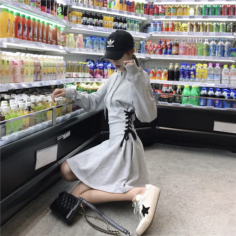 Ruibbit Новое поступление весенне осенние платья с капюшоном женские ретро со