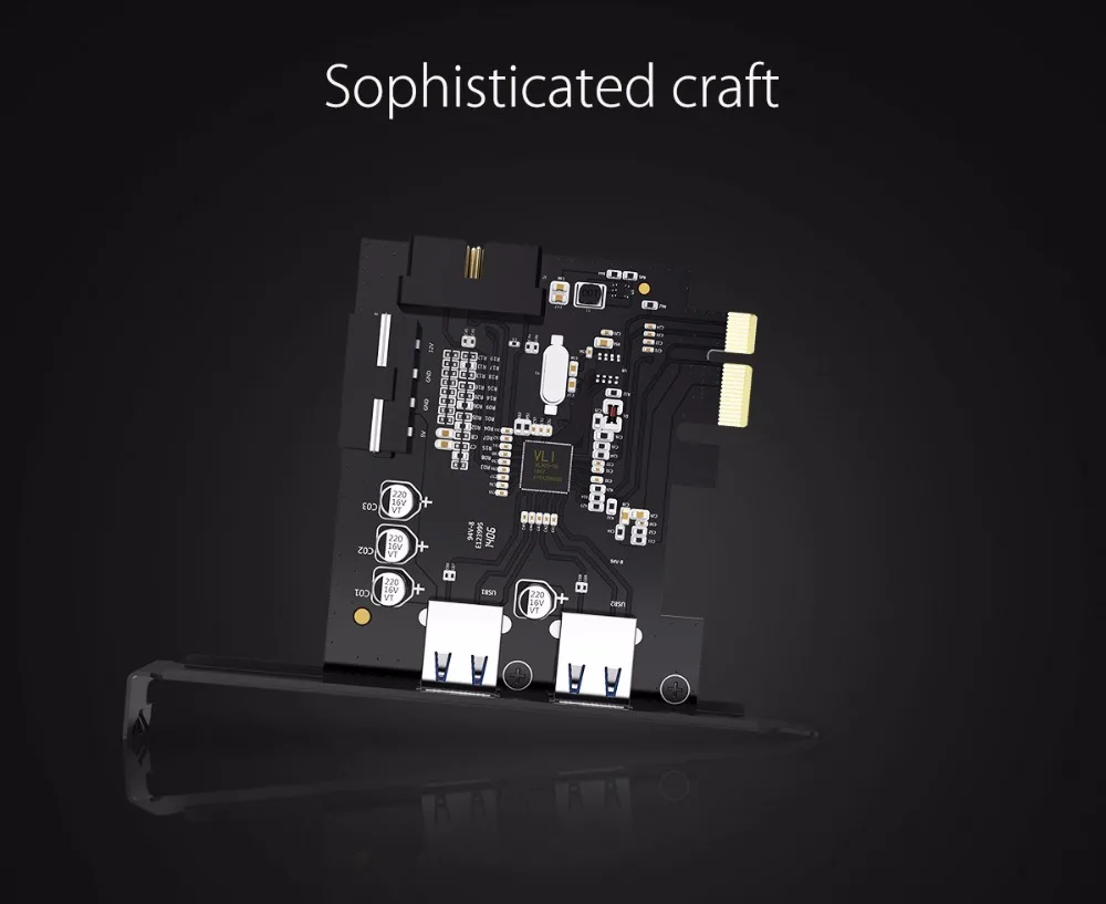 ORICO PVU3-2O2I Настольный 2 порта с чипсетом VLI USB3.0 PCI Express Card USB3.0 концентратор контроллер адаптер карта с 15Pin
