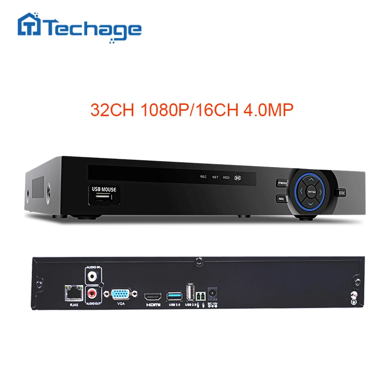 Techage 8CH 5MP 16CH 4MP 32CH 1080P 2MP CCTV NVR детектор движения ONVIF сетевой видеорегистратор безопасности для ip-камеры комплект системы