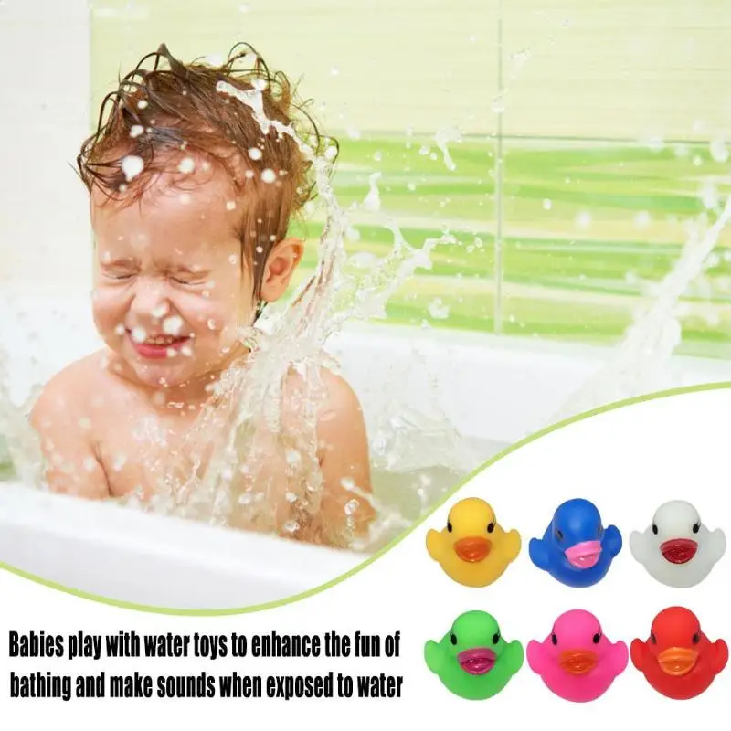 Милая утка детская игрушка для ванны LED Светящиеся плавающие воды сжимаемые