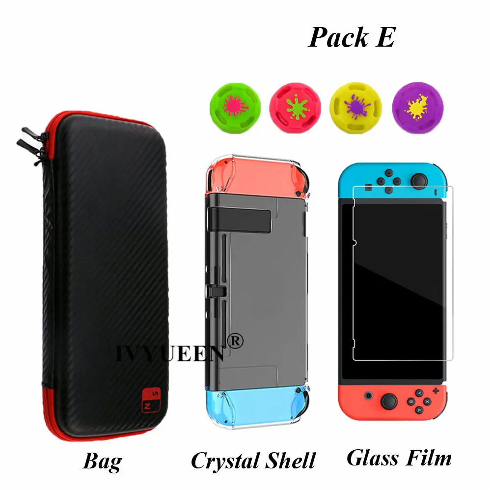 IVYUEEN чехол из углеродного волокна для kingd Switch NS сумка для хранения водонепроницаемая с силиконовой кожей для Joy Con крышка контроллера ручки