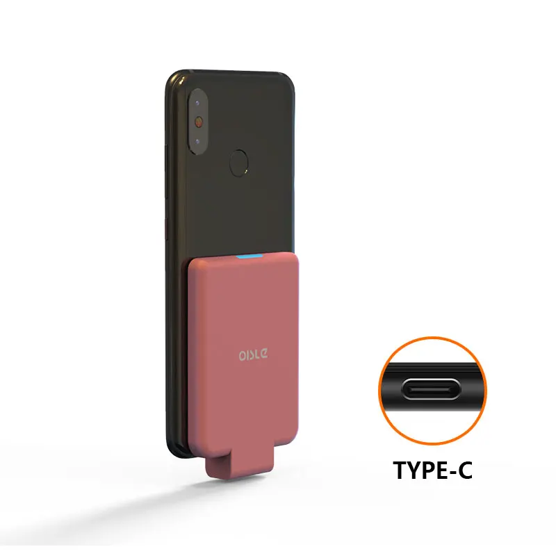 TYPE-C pink 4500 мА/ч, Батарея чехол для Xiaomi mi 5 8 SE 5S Plus Note 2 Max mi x Тип-C Портативный быстрой зарядки Зарядное устройство чехол тонкий Мощность банка - Цвет: TYPE-C pink