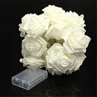 Роза, цветок, гирлянда, светодиодная лампа, 20 светодиодный, s-строка, освещение для дома, День Святого Валентина, светильник