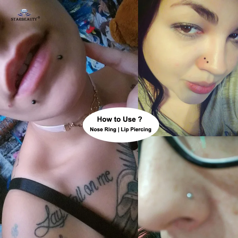 

Starbeauty 1pc L Design 0.8x7mm Nose Piercing Crystal Nose Ring White Gem Earrings Lip Piercing Ear Piercing Tragus Body Jewelry
