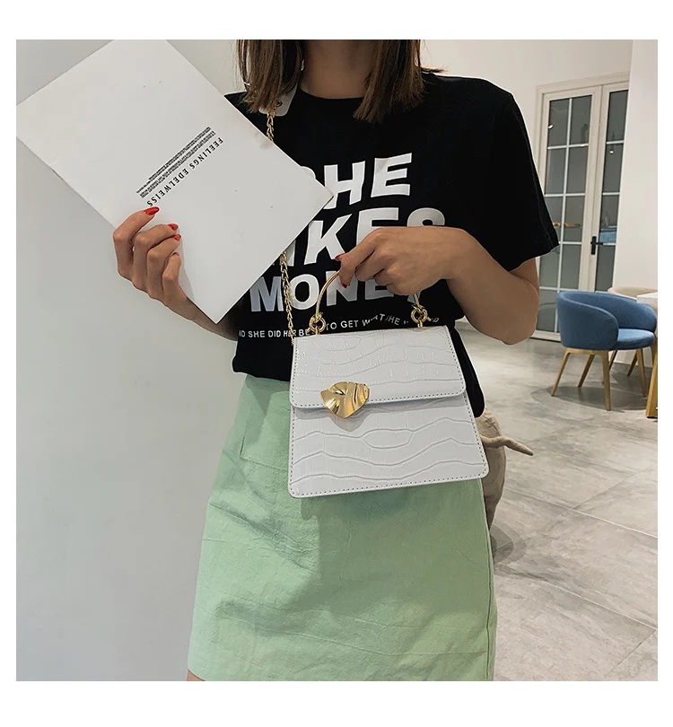 Elegant Female Stone Pattern Tote bag New High Quality PU Leather Women's Designer Handbag Chain Shoulder Messenger Bag